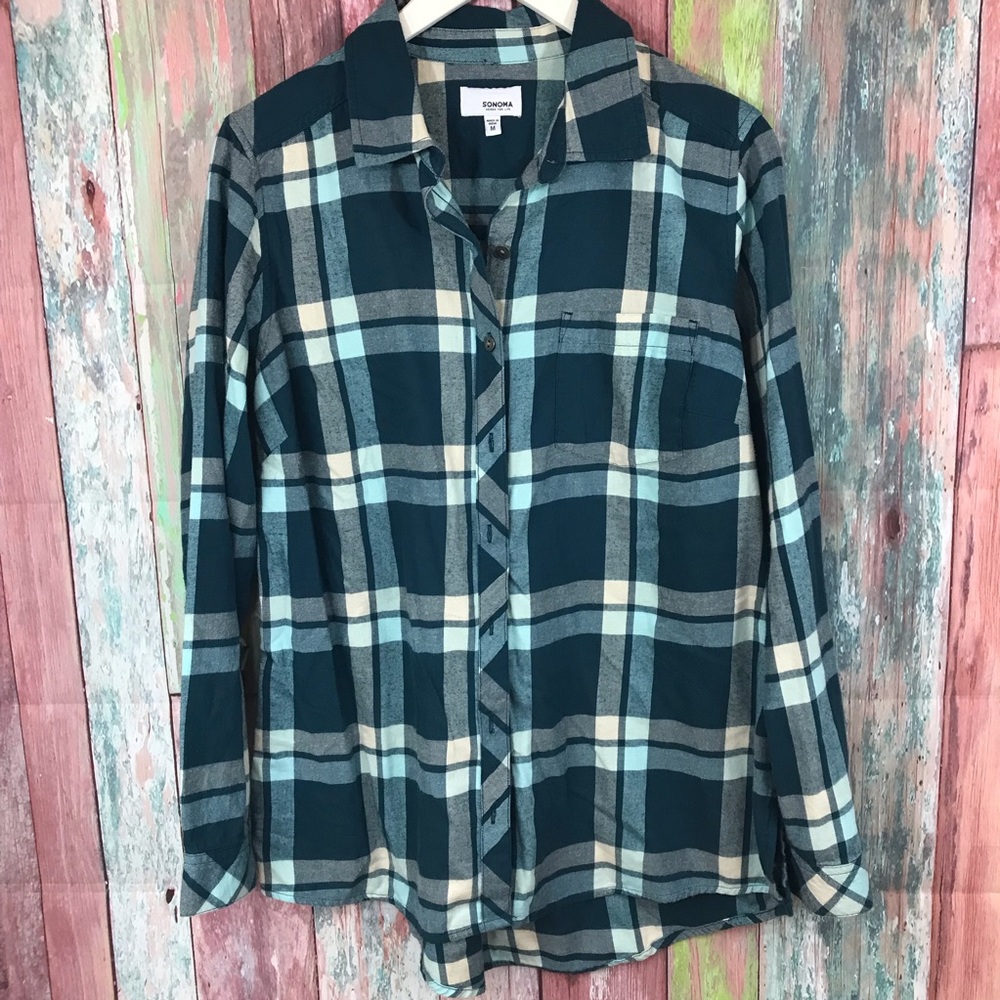 Somona plaid buttondown Top